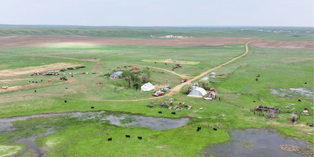 A bird’s eye view of Sally Austin’s home, part of her mother-in-law’s original homestead.